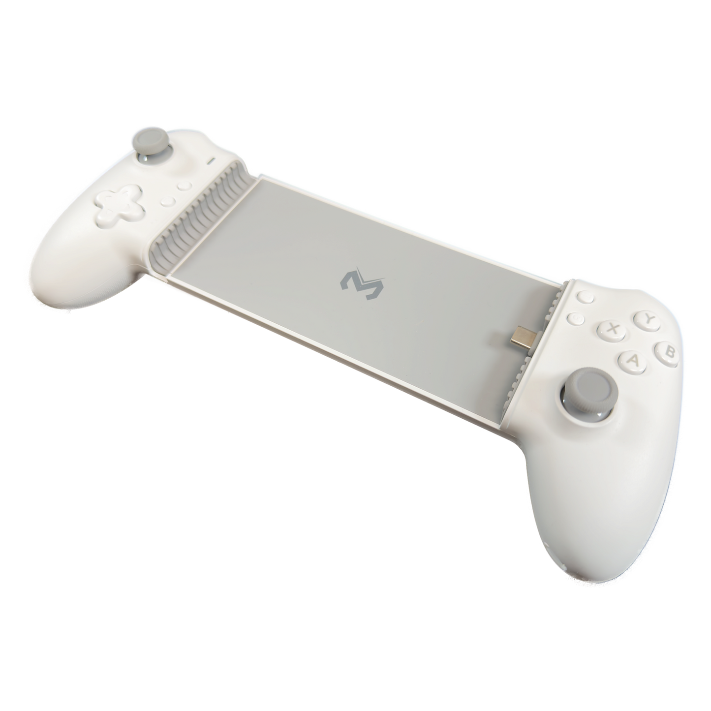 Memo S3 original tablet controller, three-quarter view — transparent background