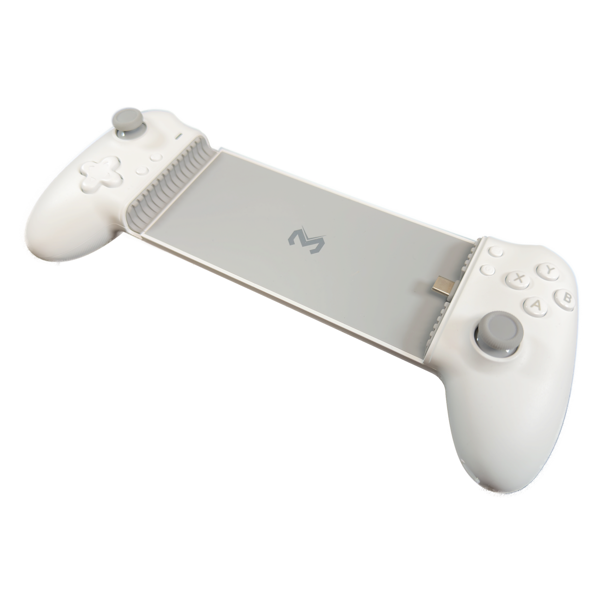 Memo S3 original tablet controller, three-quarter view — transparent background