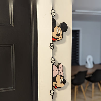 Mickey & Minnie Side Door Decoration Set – 3D Printed Door Art
