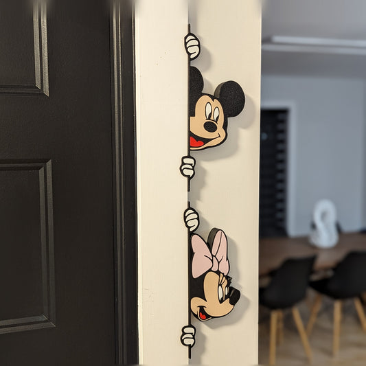 Mickey & Minnie Side Door Decoration Set – 3D Printed Door Art