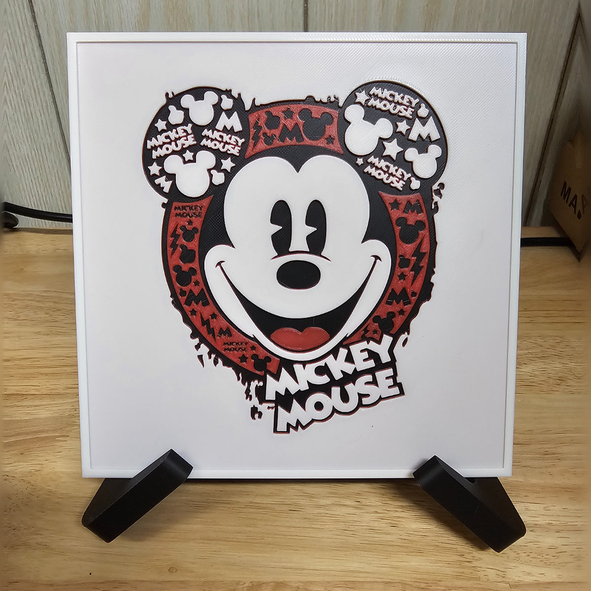 Mickey Mouse Filament Painting Art – 3D Printed Layered Portrait