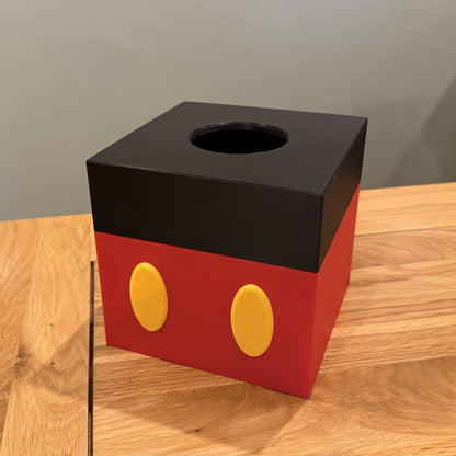 Mickey Mouse Tissue Box Cover – 3D Printed Red & Yellow Decor – photo 2