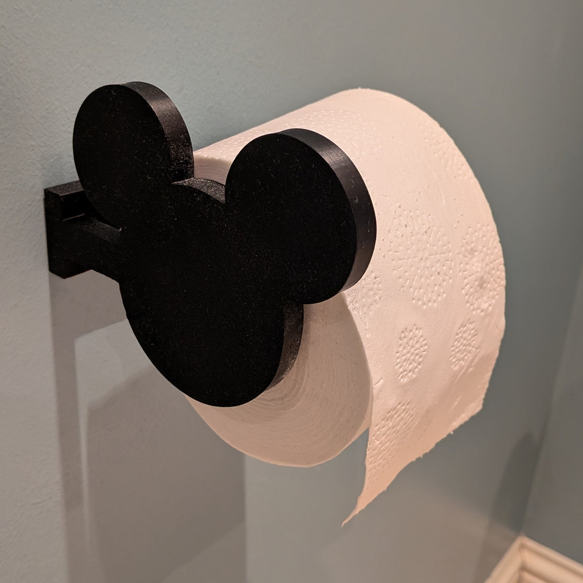 Mickey Mouse Toilet Paper Holder – 3D Printed Wall-Mount