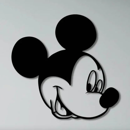 Mickey Mouse Wall Art – 3D Printed Minimal Black Silhouette
