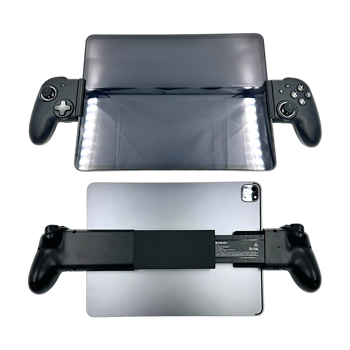 RIG Nacon MG-X PRO expansion kit shown with an iPad and the controller halves