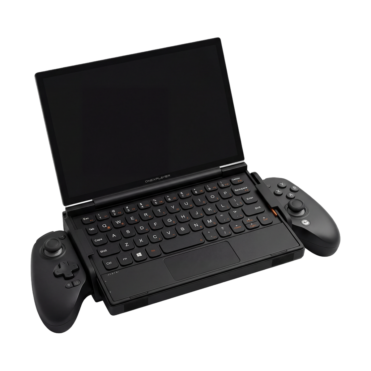 OneXPlayer G1 with holders and modded controller attached