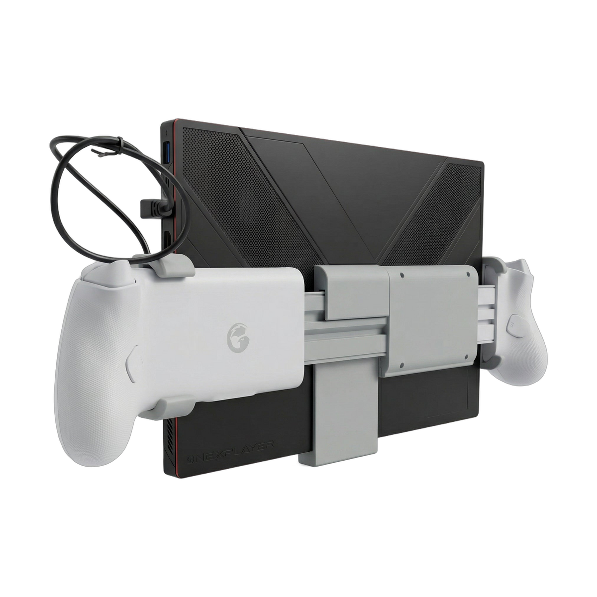 OneXPlayer Super X/V holders, rear view with controller