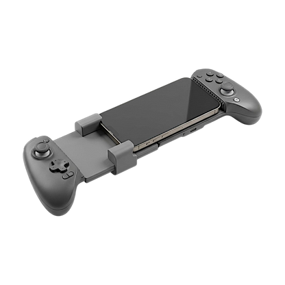 Phone holder add-on installed on a modded tablet controller