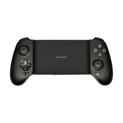 PlayStation button set installed on Gamesir G8 Plus, front view