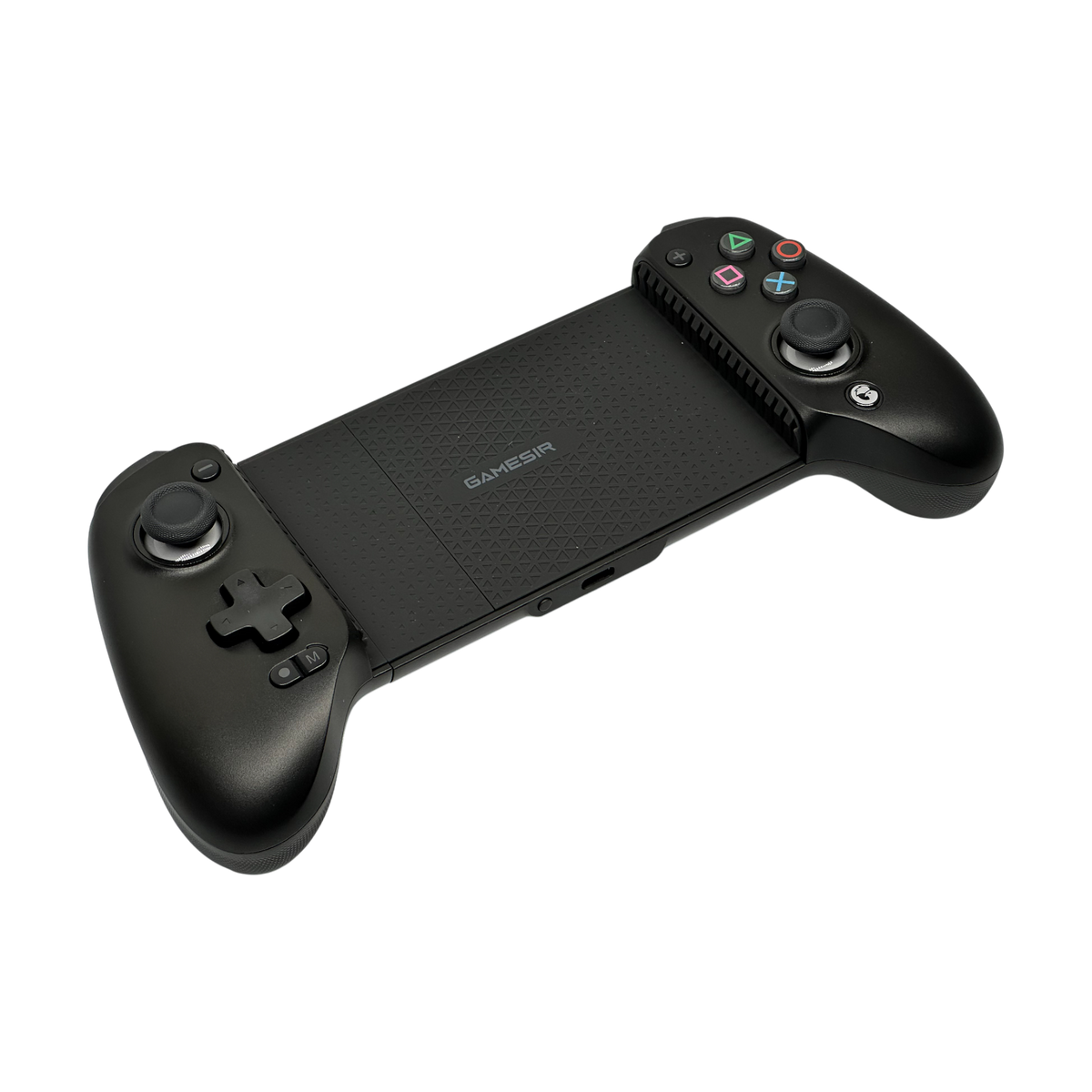 PlayStation button set on Gamesir G8 Plus, angled view