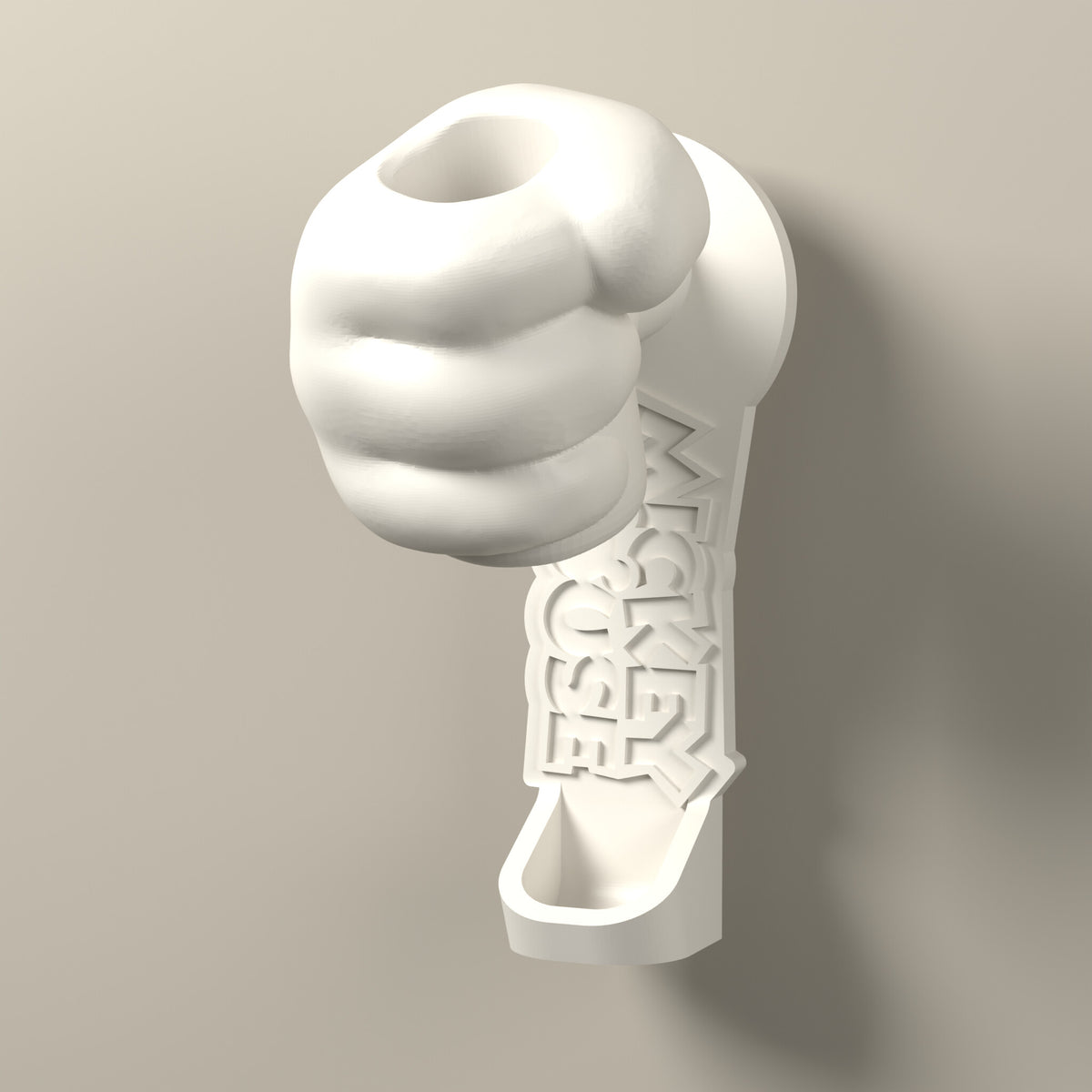 Mickey Glove Toothbrush Holder – 3D Printed Wall-Mount Bathroom Decor – 3D render, front view