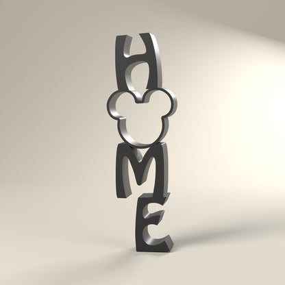 HOME Sign with Mickey Head – 3D Printed Disney Home Decor – 3D render, hero view