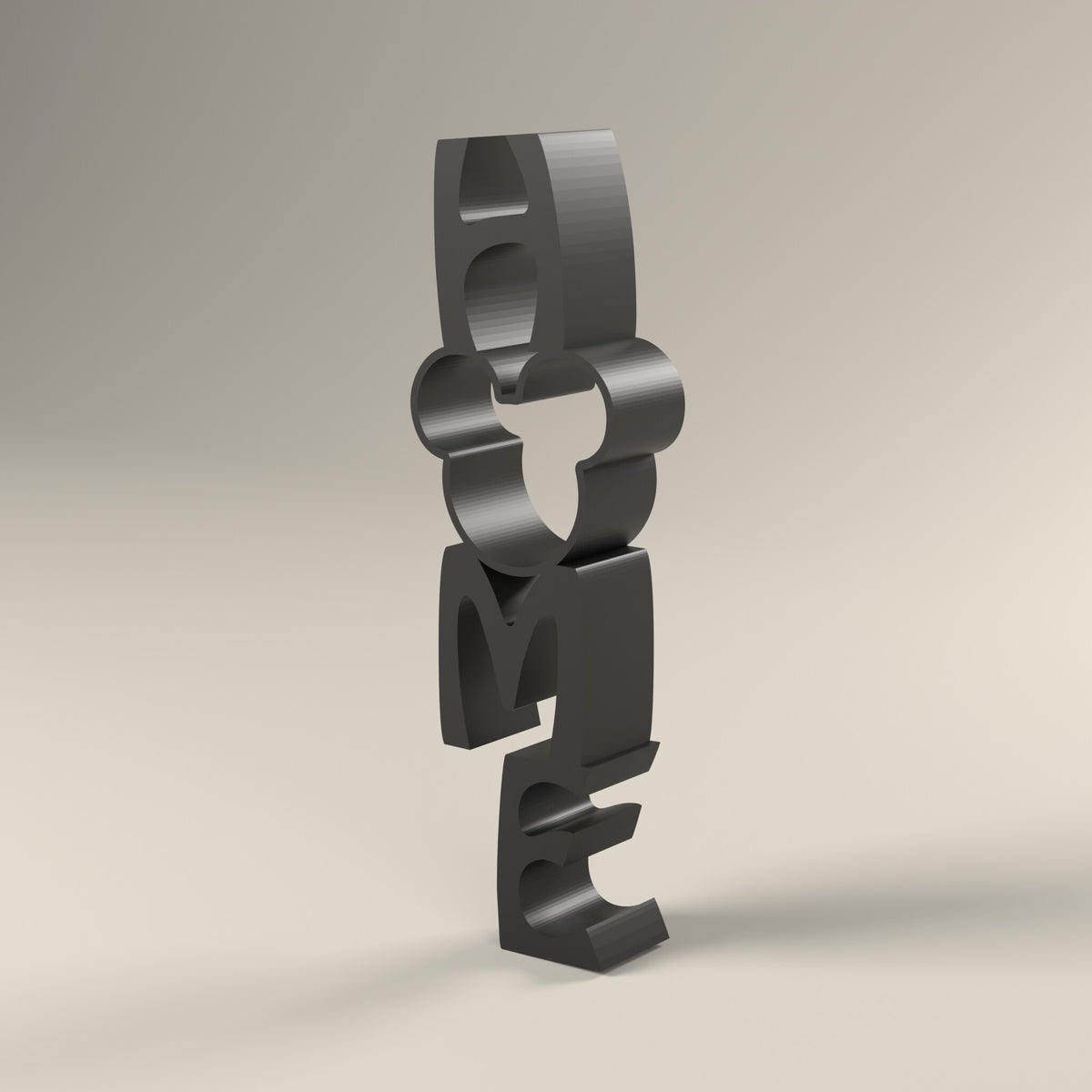 HOME Sign with Mickey Head – 3D Printed Disney Home Decor – 3D render, angle view