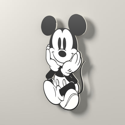Retro Steamboat Mickey Display – 3D Printed Shelf Decor – 3D render, angle view