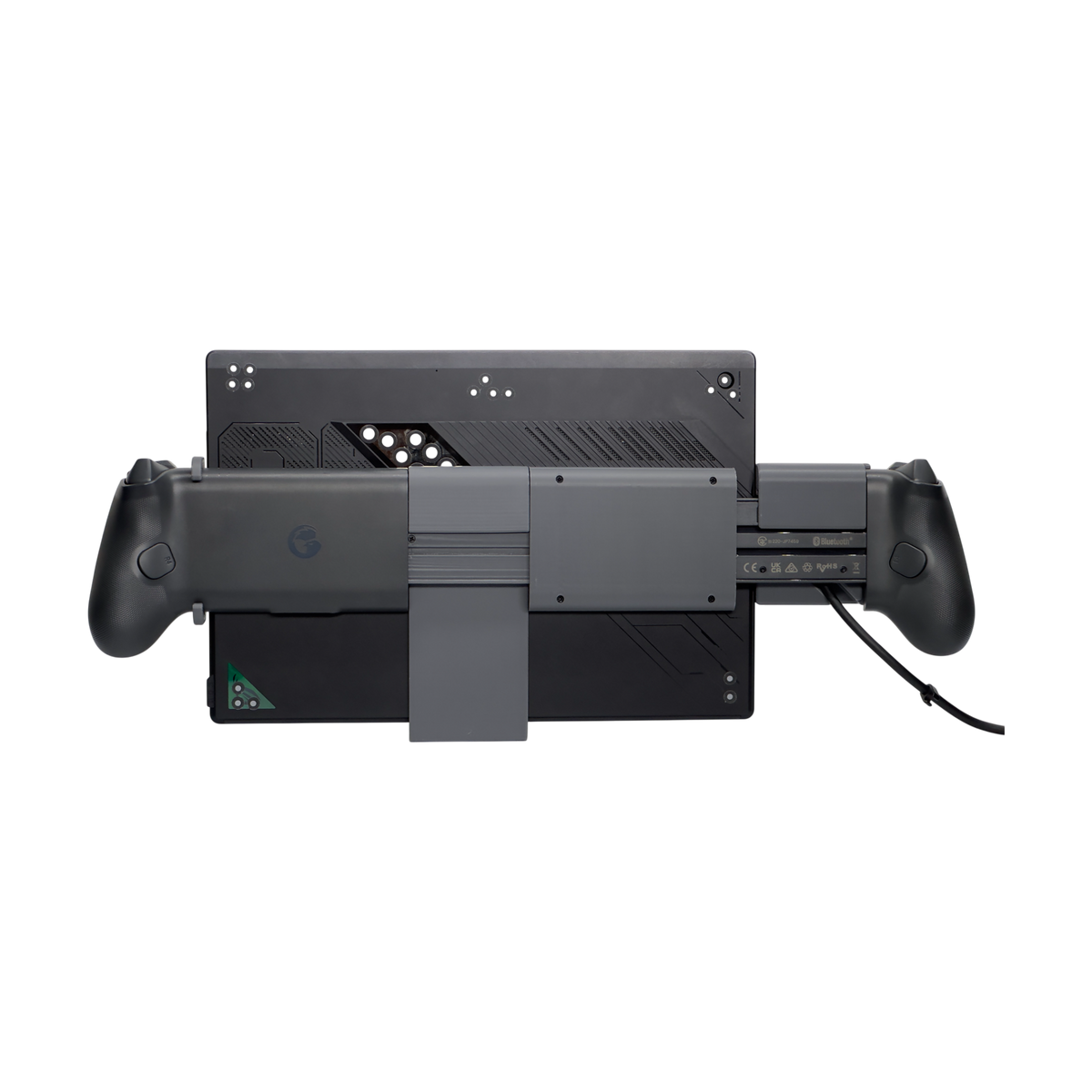 ROG Flow Z13 with holders and controller, rear view
