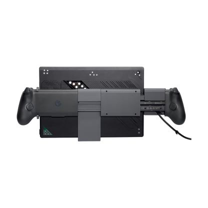 ROG Flow Z13 with holders and controller, rear view