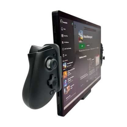 ROG Flow Z13 with holders and EasySMX M15, low angle view