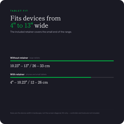 Universal expansion kit - tablet size range the kit supports