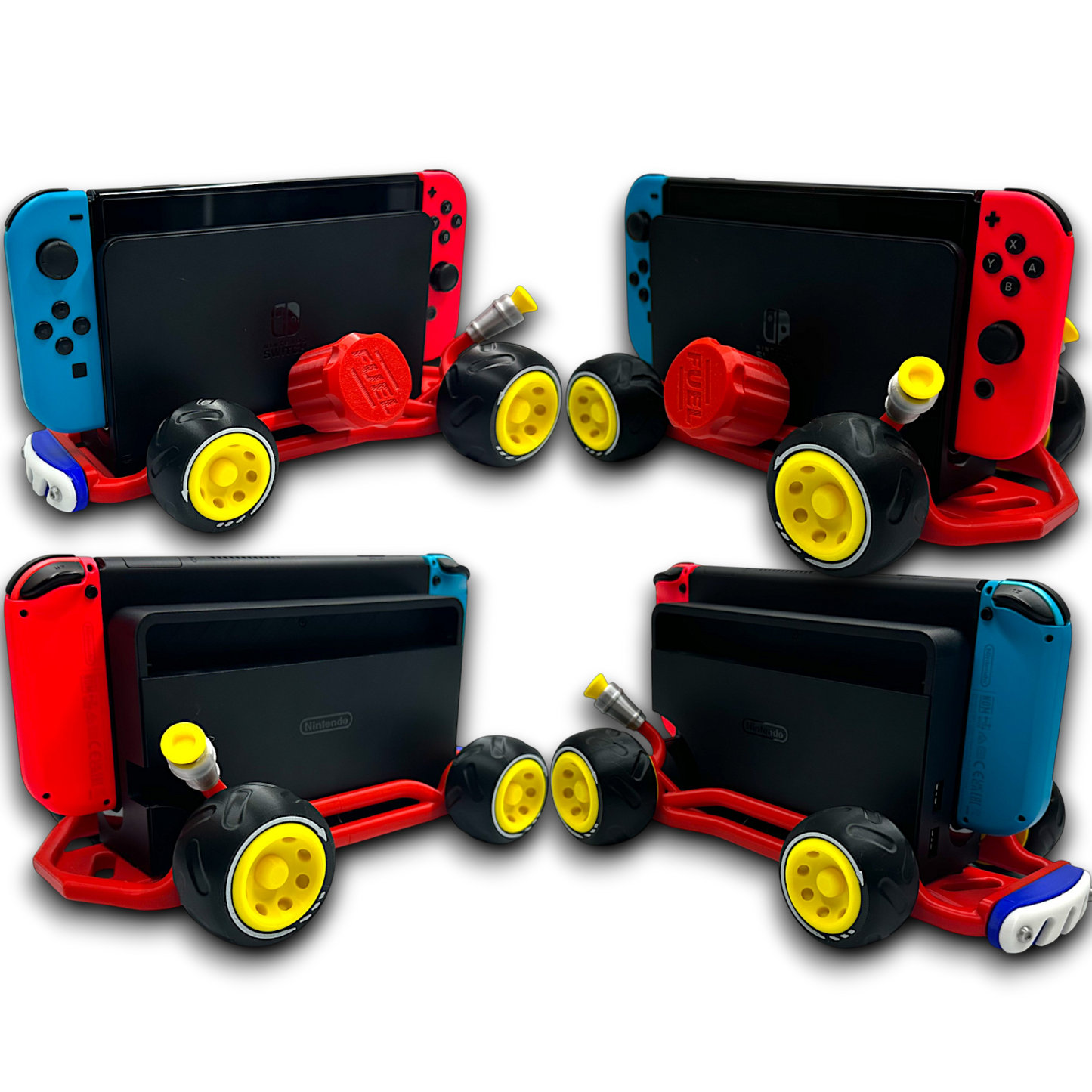 Racing Kart Stand for Nintendo Switch 1 & Nintendo Switch 2 – Console Holder with Game Storage – Gaming Display Stand for Switch Accessories - Red &amp; Green