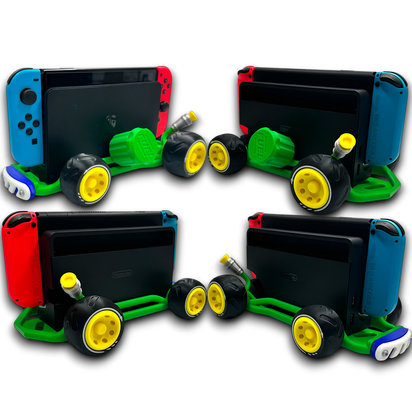 Racing Kart Stand for Nintendo Switch 1 & Nintendo Switch 2 – Console Holder with Game Storage – Gaming Display Stand for Switch Accessories - Red &amp; Green