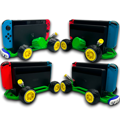 Racing Kart Stand for Nintendo Switch 1 & Nintendo Switch 2 – Console Holder with Game Storage – Gaming Display Stand for Switch Accessories - Red &amp; Green