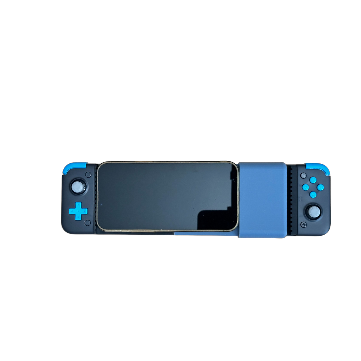 Gamesir X2S Bluetooth expansion kit holding a phone, retainer fitted