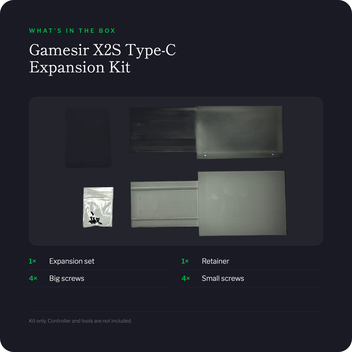 Gamesir X2S Type-C expansion kit - what is included in the box