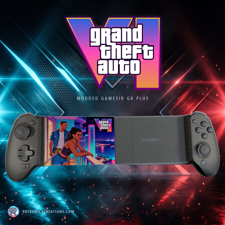 Modded GameSir G8 Plus tablet controller — Grand Theft Auto VI edition