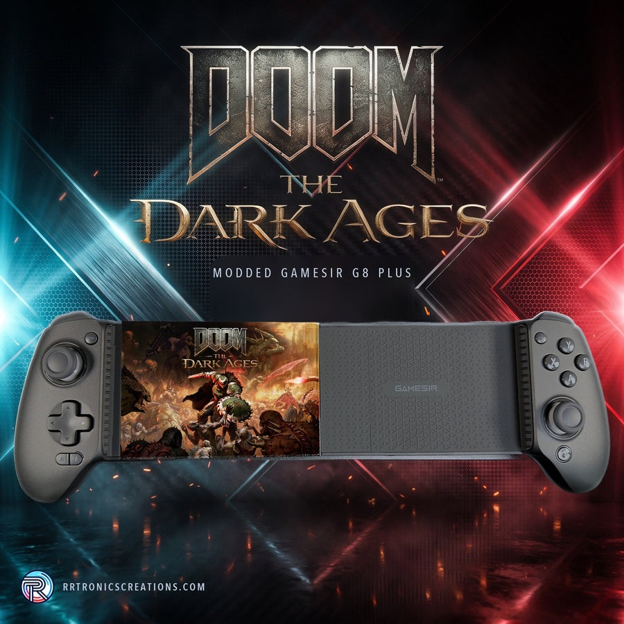 Modded GameSir G8 Plus tablet controller — Doom: The Dark Ages edition