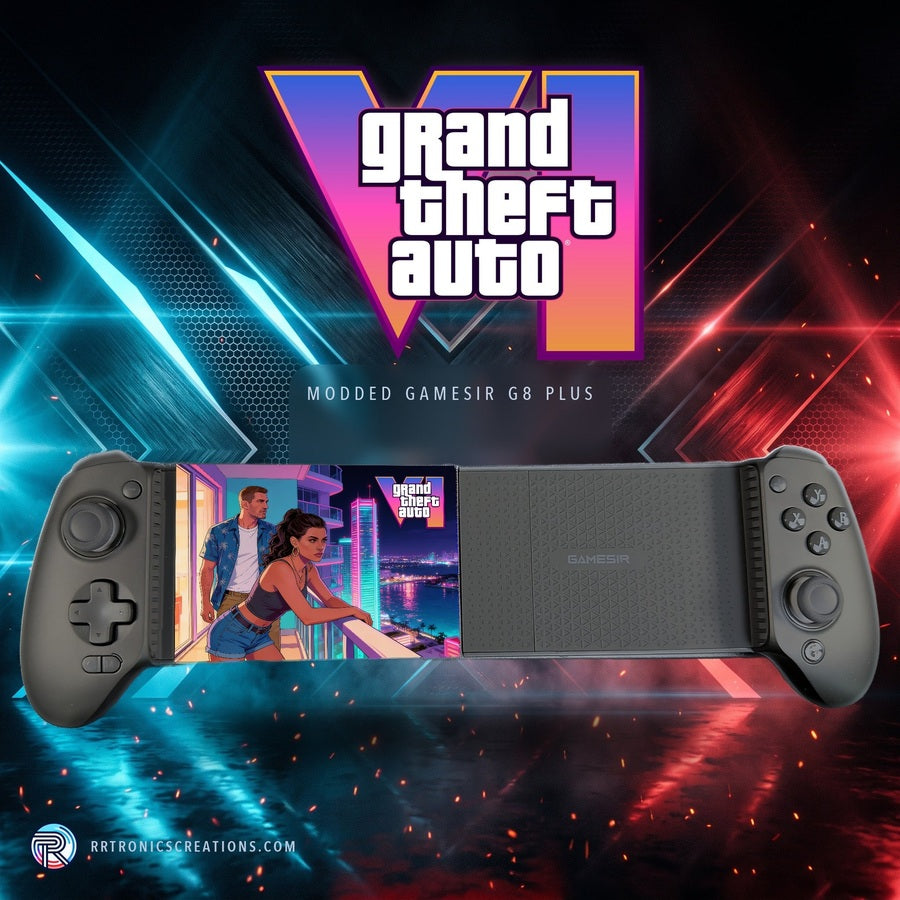 Modded GameSir G8 Plus tablet controller — Grand Theft Auto VI edition