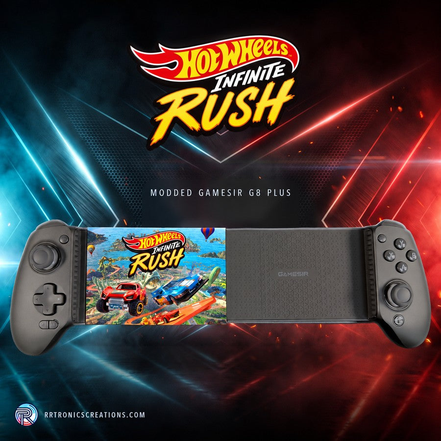 Modded GameSir G8 Plus tablet controller — Hot Wheels Infinite Rush Edition